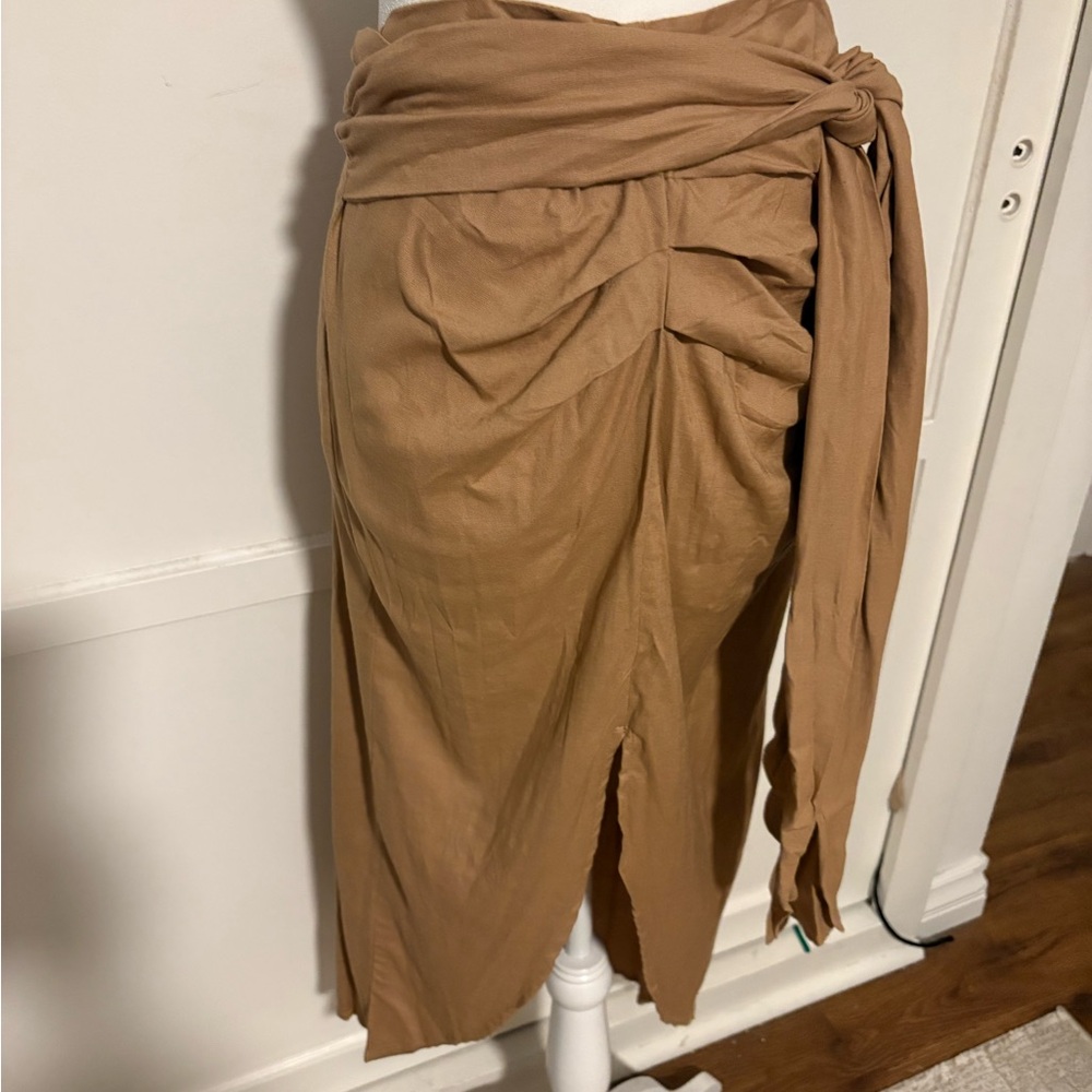 Elegant Tan Wrap Skirt